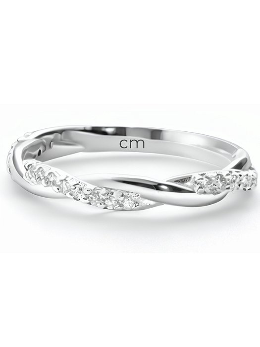 Anel Aliança Mônaco com pedra - Prata 950 (Unidade)