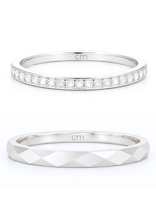 Par de aliança Amsterdã - Prata 950