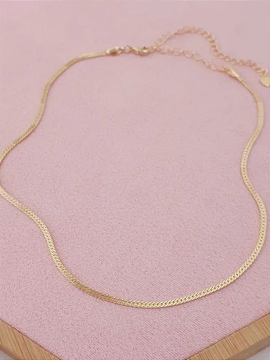 Choker fita 2mm - Folheado a ouro