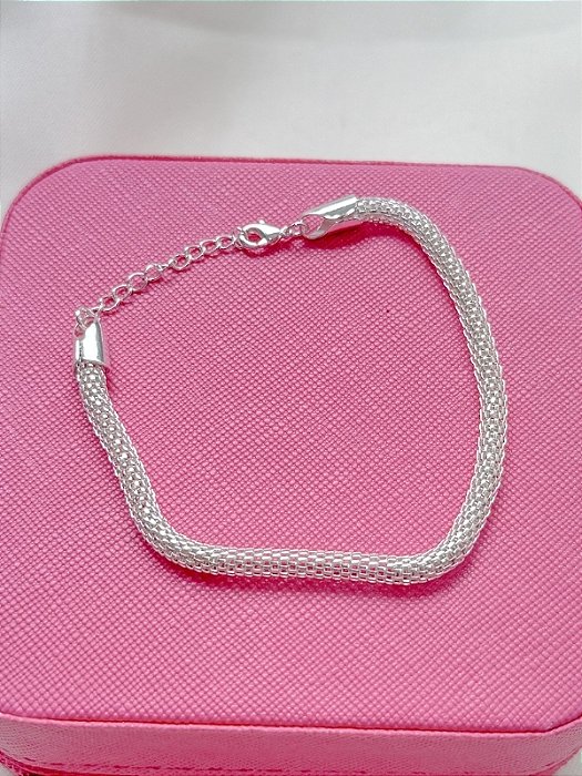 Pulseira rede - Folheado a prata