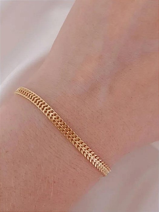 Pulseira rede 4mm - Folheado a ouro