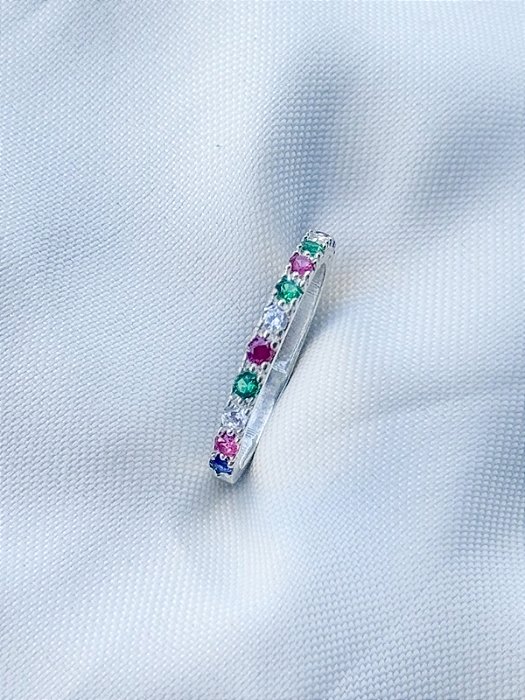 Anel Solitário Pace Rainbow - Prata 950