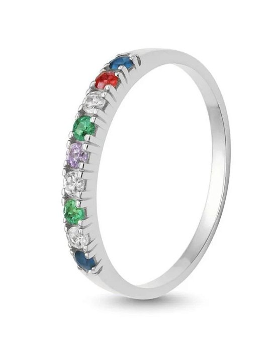 Anel Solitário Pace Rainbow - Prata 950