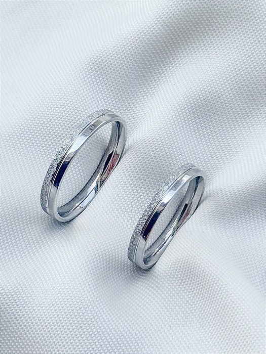 Par de Aliança Alice - Aço Inox