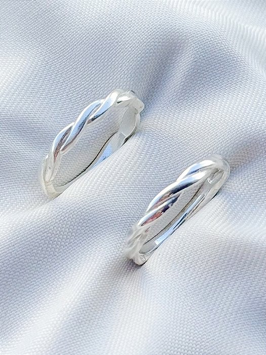 Par de Aliança Mônaco sem pedra - Prata 950