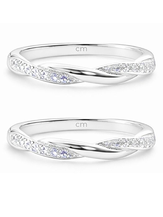 Par de Aliança Mônaco ELAS - Prata 950