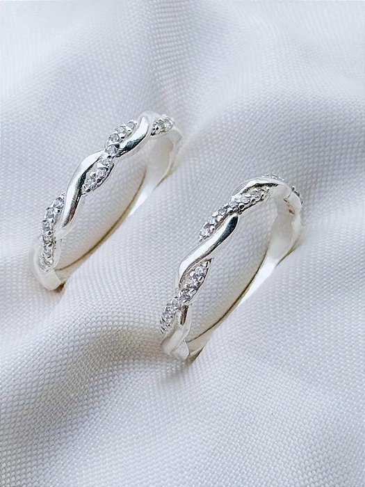 Par de Aliança Mônaco ELAS - Prata 950