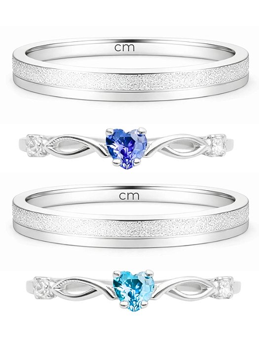 Par de Aliança Alice + Solitários - Prata 950