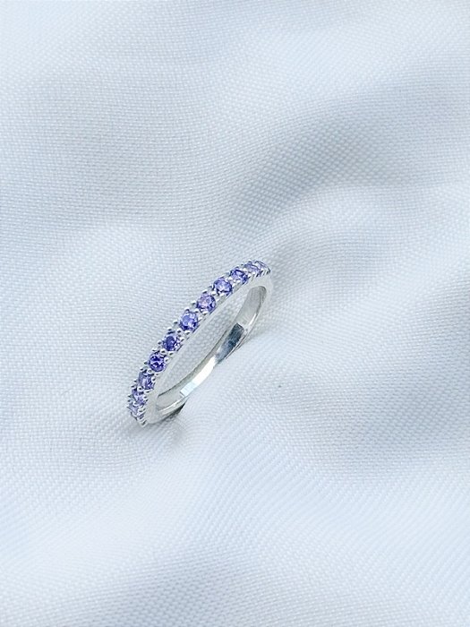 Anel Aparador Pace Roxa - Prata 950