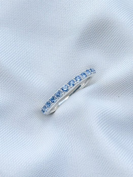 Anel Aparador Pace Azul - Prata 950