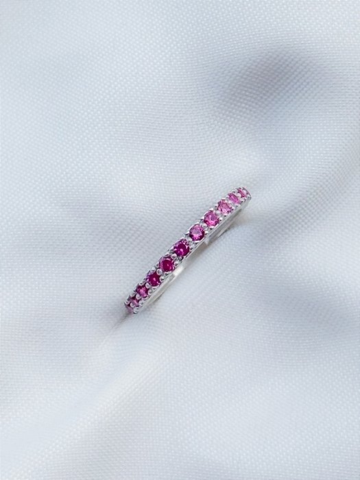 Anel Aparador Pace Rosa - Prata 950