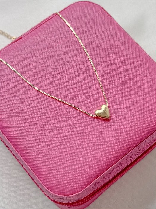 Colar mini coração - Folheado a ouro