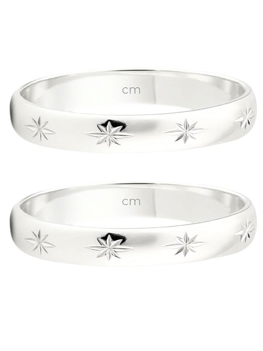 Par de aliança Moscou - Prata 950