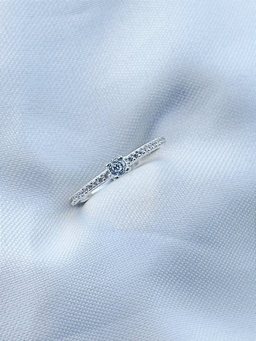 Anel Solitário Intense - Prata 950