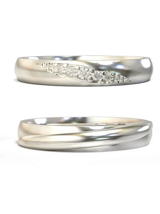 Par de aliança Naveen - Prata 950