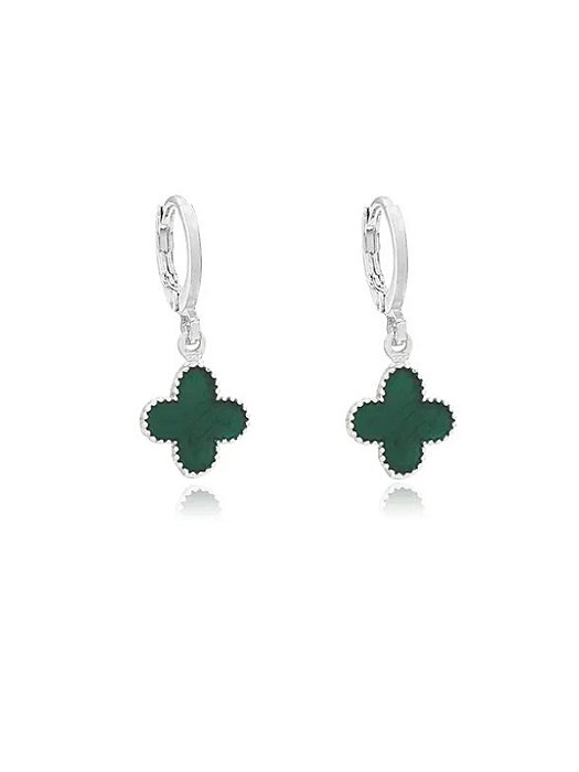 Brinco trevo 4 folhas Van Cleef - Folheado a prata