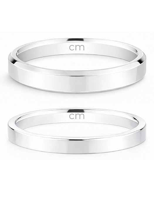 Par de Aliança Holanda e Chanfrada - Prata 950