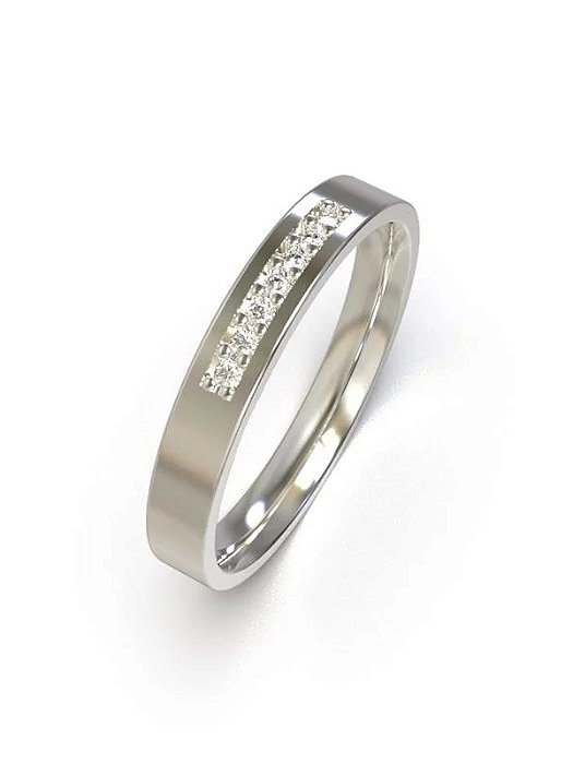 Anel aliança Wanda - Prata 950 (Unidade)