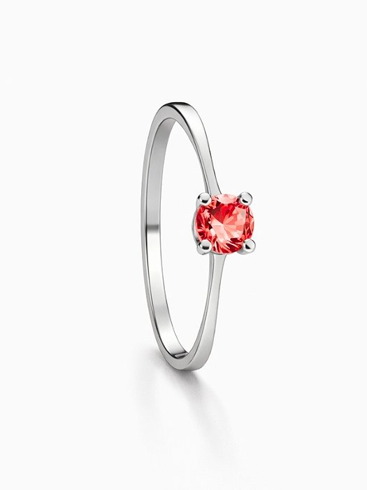 Anel Solitário Malta vermelho - Aço Inox