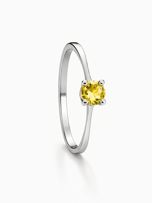 Anel Solitário Malta Amarelo - Aço Inox