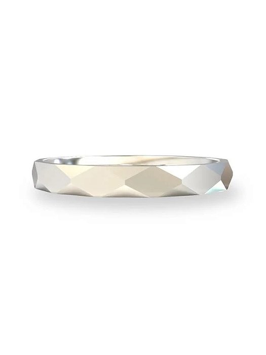 Anel Aliança Geométrica 3mm - Prata 950