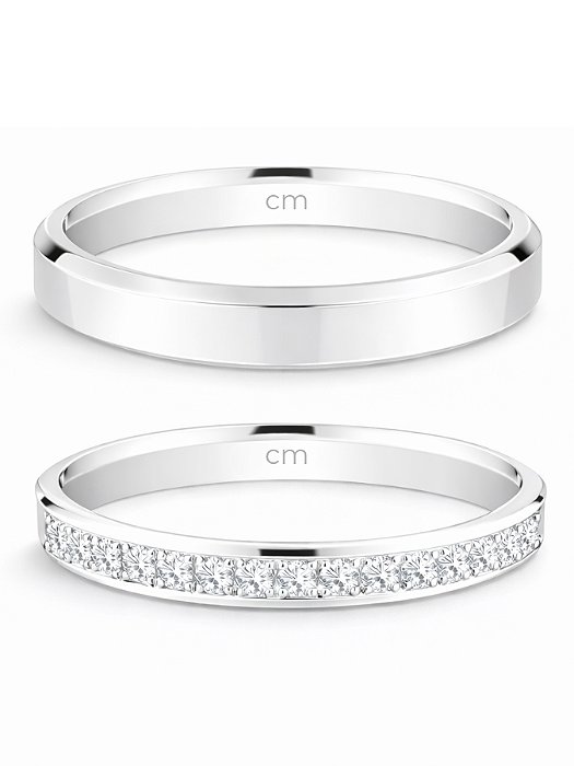 Par de Aliança Jessy - Prata 950