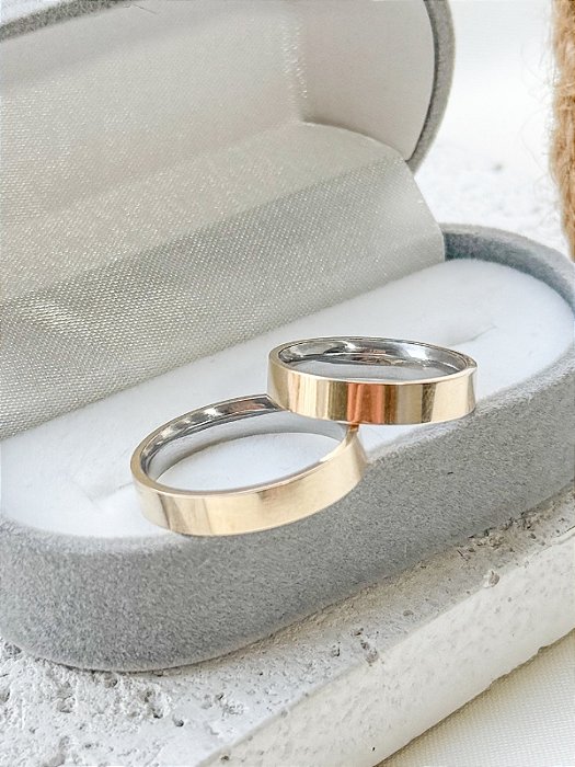 Par de Aliança Holanda 4mm - Moeda Antiga