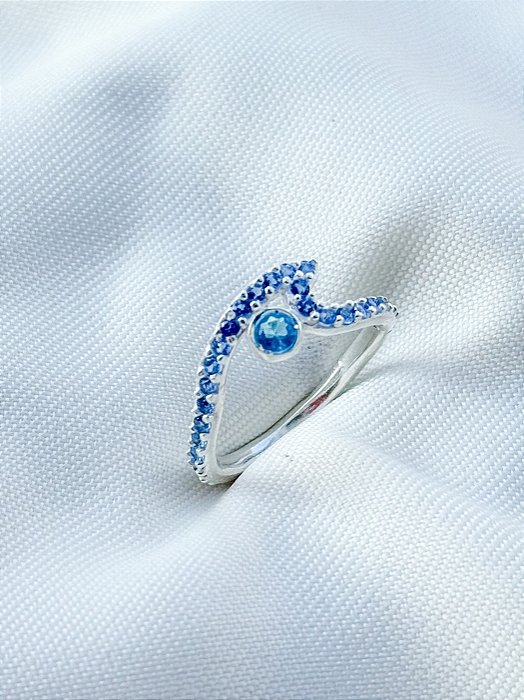 Anel Solitário Princesa Moana - Prata 950