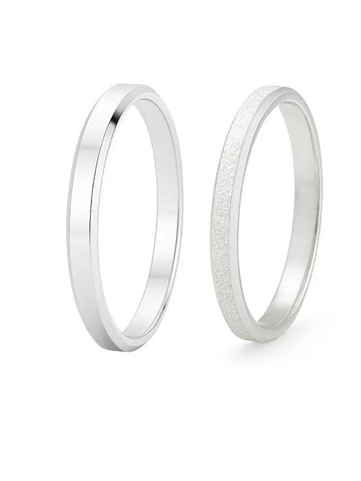 Par de Aliança Snow 2mm - Prata 950