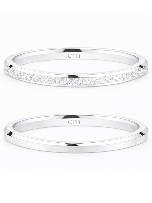 Par de Aliança Snow 2mm - Prata 950