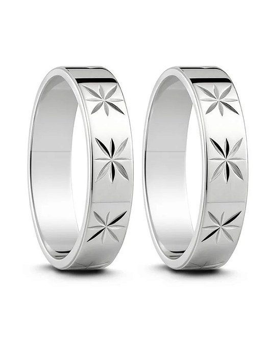 Par de aliança Stars - Prata 950