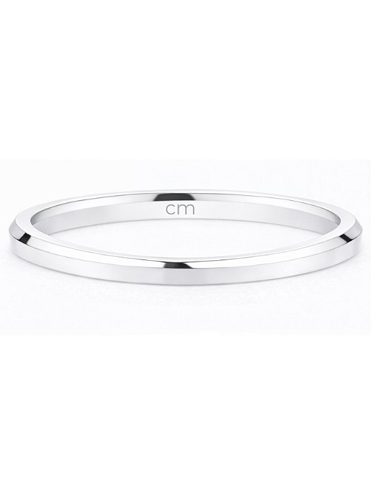 Anel Aliança Chanfrada 2mm - Prata 950 (Unidade)