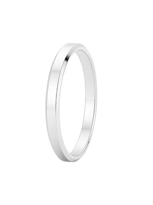 Anel Aliança Chanfrada 2mm - Prata 950 (Unidade)