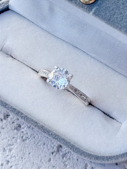 Anel Solitário Shine - Prata 950