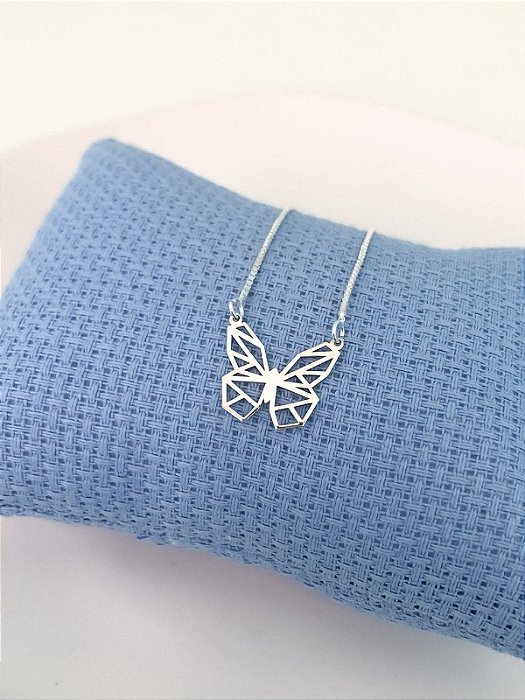 Colar de Borboleta trabalhada - Prata 925