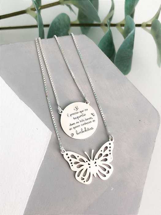 Escapulário Borboleta - Prata 925