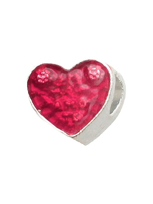 Berloque separador Coração vermelho - Folheado a prata