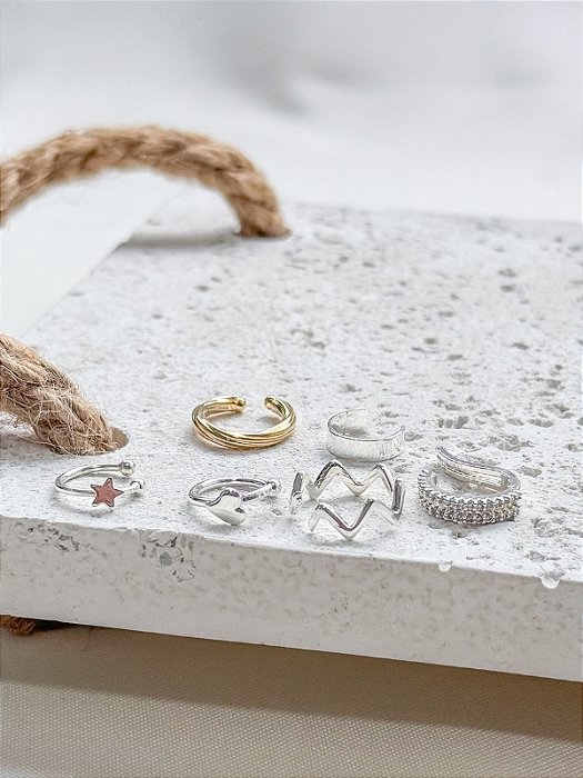 Combo 1 Piercings fake - Folheado a prata