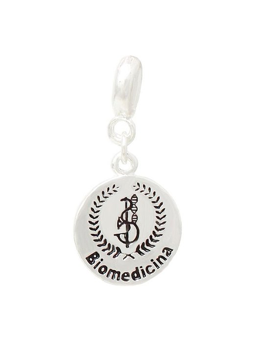 Berloque biomedicina - Folheado a prata