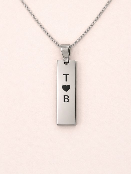 Colar plaquinha personalizada - Aço inox