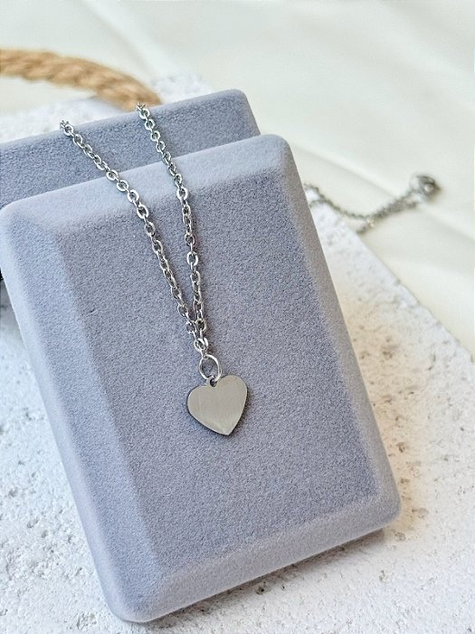 Colar Coração - Aço Inox
