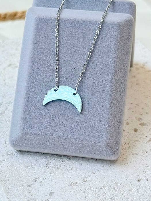 Colar Meia Lua - Aço Inox