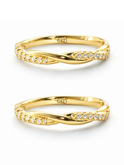 Par de Aliança Mônaco com pedra - Moeda Antiga