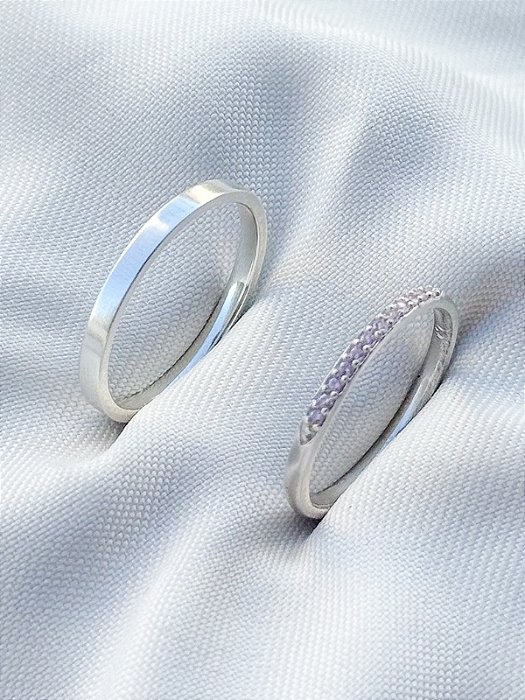 Par de aliança Polônia com pedra holanda 3mm - Prata 950