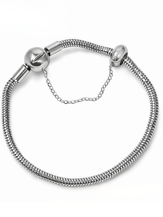 Pulseira Berloque Fecho redondo com trava - Aço Inox