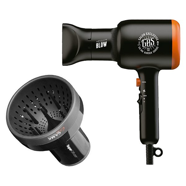 KIT GAMA - SECADOR BARBER SERIES ABSOLUTE BLOW 1900W 220V + DIFUSOR DE AR