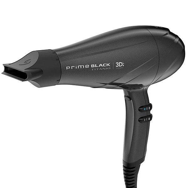 SECADOR DE CABELO PROFISSIONAL GAMA PRIME BLACK TITANIO 3D ULTRA ION 2300W - 127V