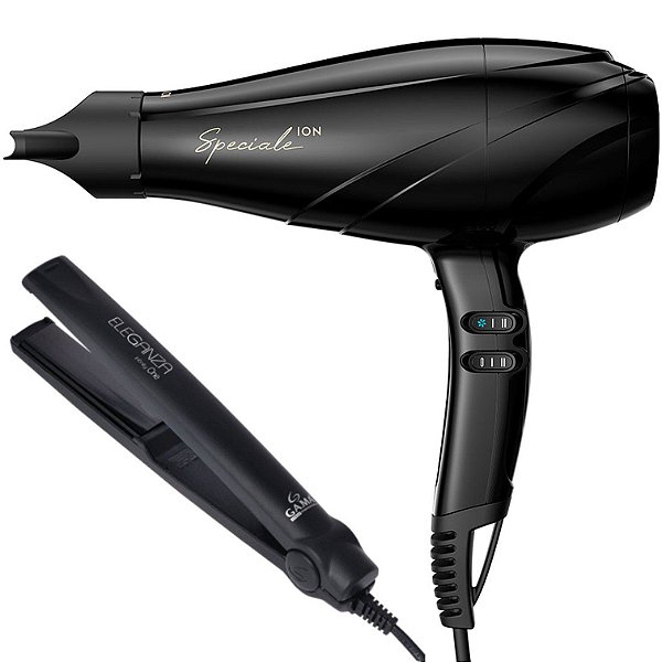 KIT GAMA - SECADOR SE SPECIALE ULTRA ION 2300W 220V + PRANCHA ELEGANZA INFINITY ONE 220ºC