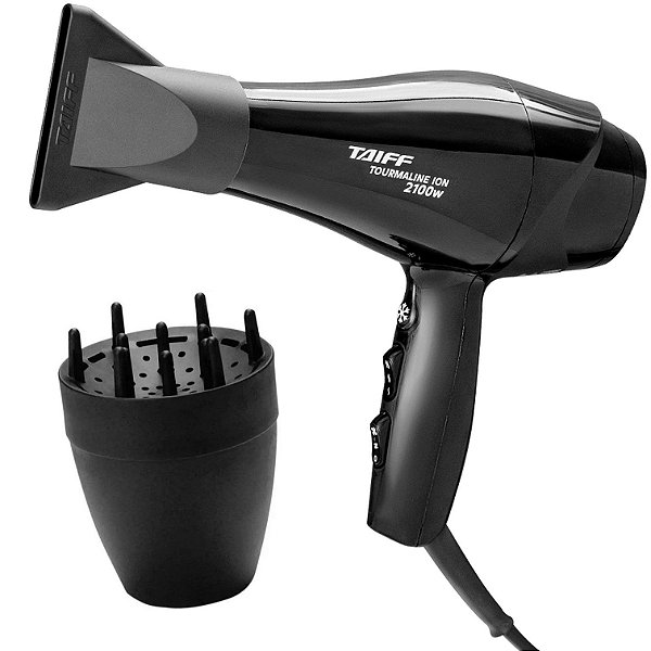 KIT TAIFF - SECADOR PROFISSIONAL NEW TOURMALINE ION 2100W 220V - DIFUSOR DE AR NOVO SMART