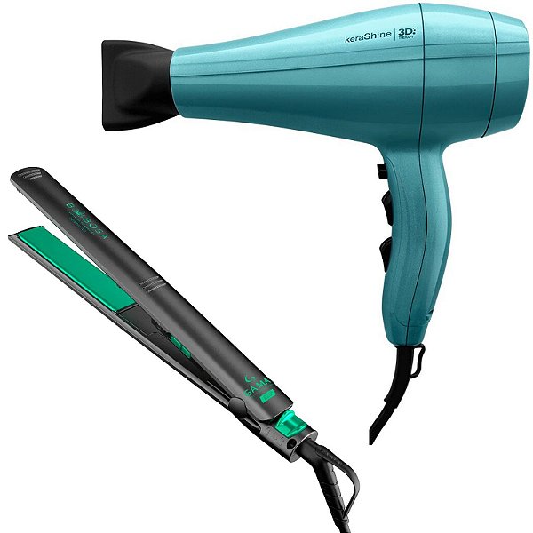 KIT GAMA - SECADOR PROF. KERA-SHINE 3D 2100W 220V + PRANCHA ELEGANCE BABOSA CERAMIC 220°C